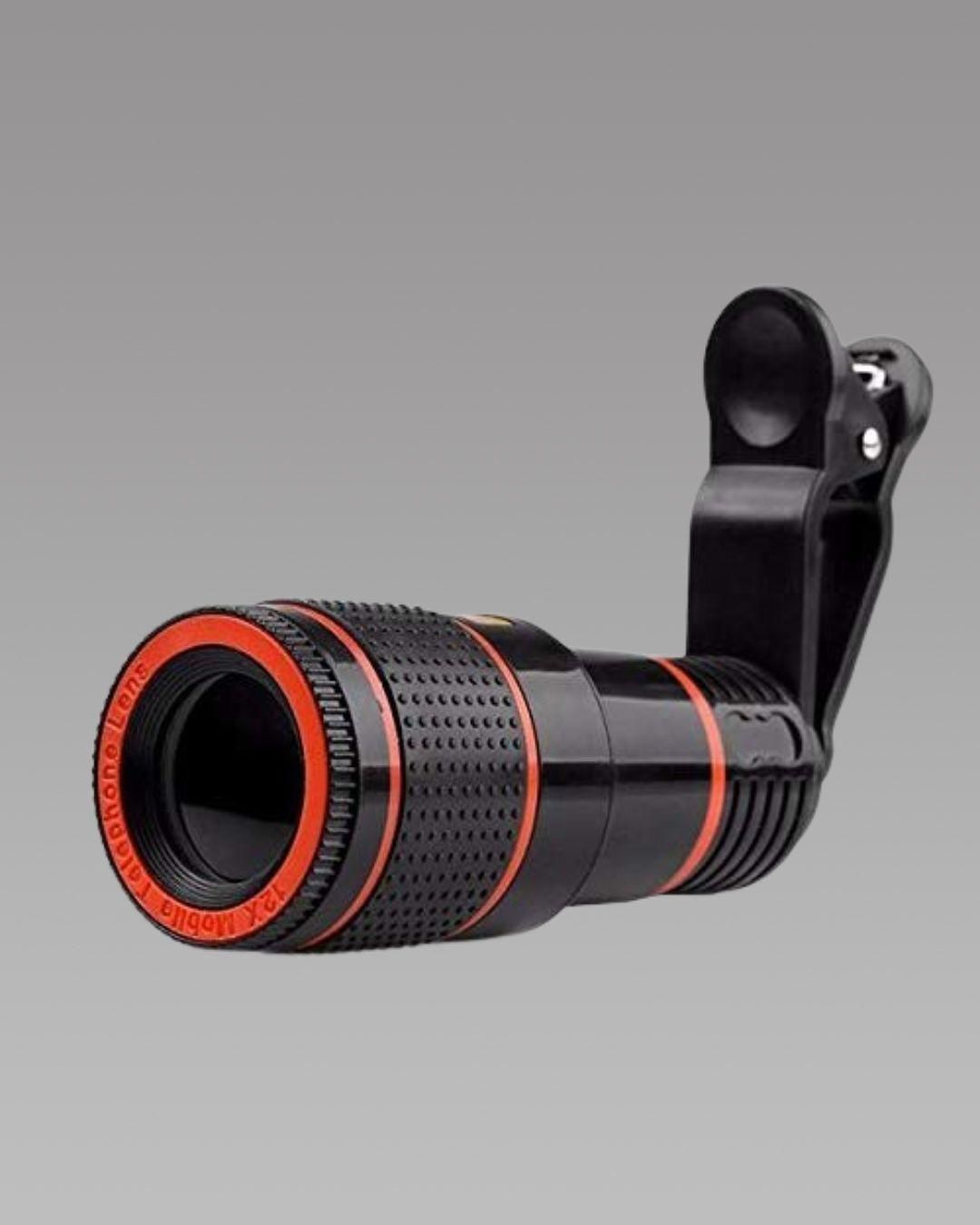 Premium UHD Mobile Blur Background Telescope Lens Kit with 12X Zoom | DSLR Auto Blur Background Effect for All Mobile Camera | Travelling Accessory