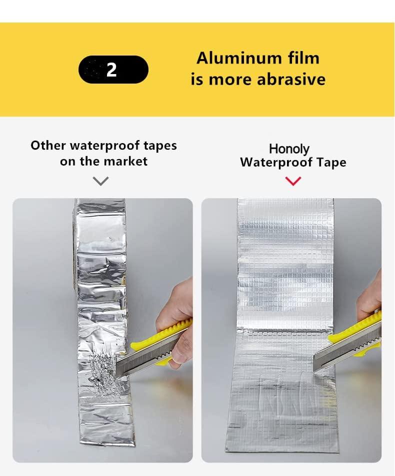 Heavy-Duty Waterproof Sealan Foil Tape for RV Repair, Window, Silicone, Boat and Pipe Sealing, Glass & Rubber Roof Patching, Silver