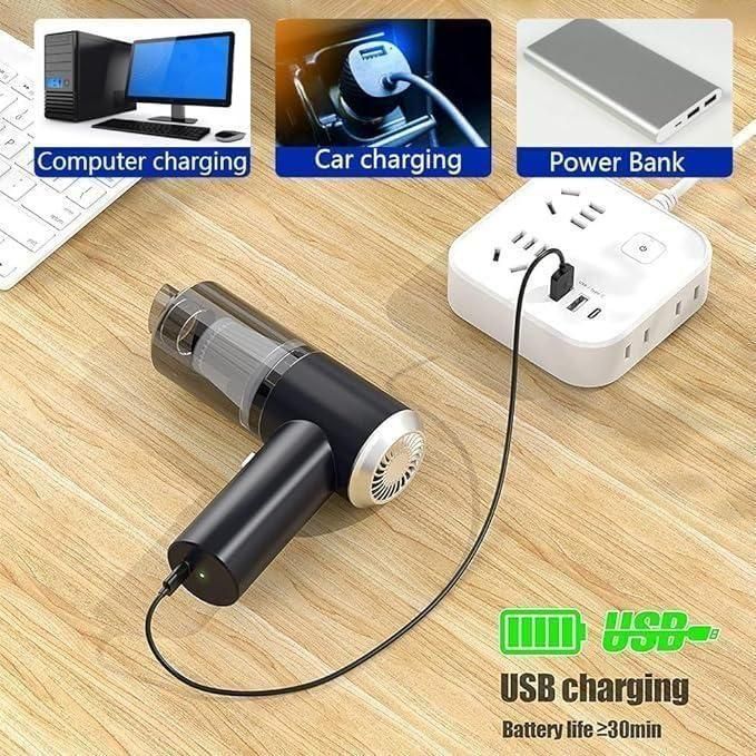 3 in 1 Car Vacuum High-Power || Wireless Vacuum Cleaner Home Car Dual USB Rechargeable Cordless Handheld Vacuum Cleaner
