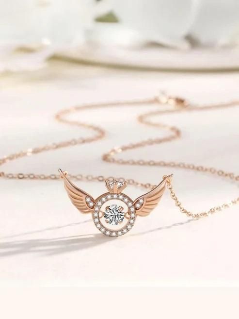 Premium Rose Gold Angel Wings Pendant Chain