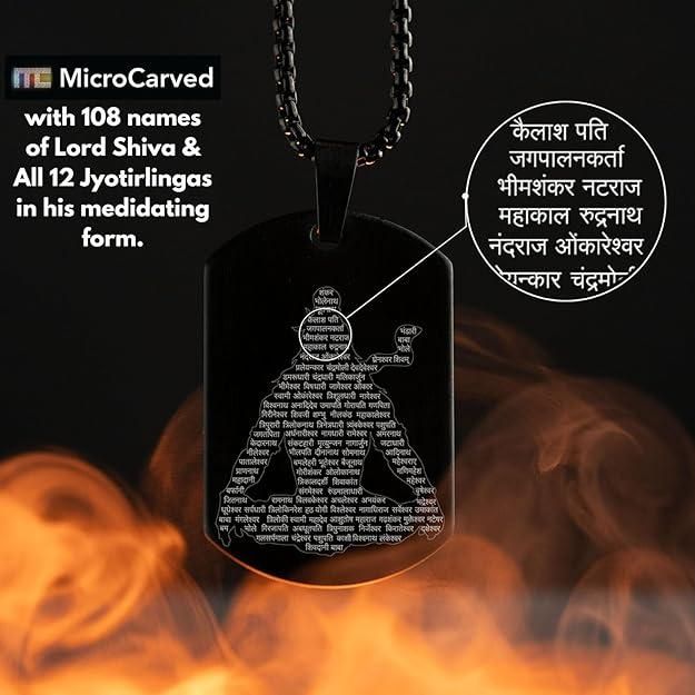 Luxury Mahadev Jyotirling Tag Stainless Steel Chain Locket For Men