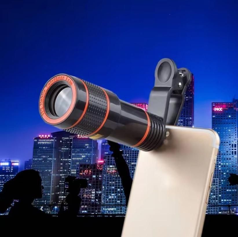 Premium UHD Mobile Blur Background Telescope Lens Kit with 12X Zoom | DSLR Auto Blur Background Effect for All Mobile Camera | Travelling Accessory