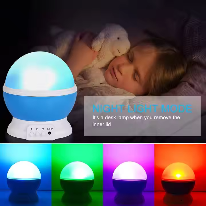 Star Master Rotating 360 Degree Moon Night Light Lamp Projector with Colors and USB Cable,Lamp for Kids Room Night Bulb