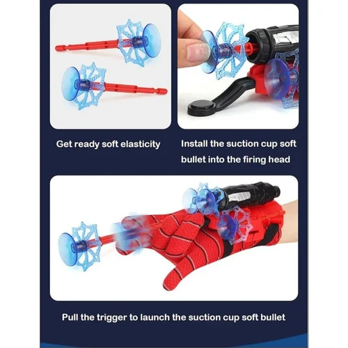 Spiderman Web Shooter Launcher Wrist Gloves Toy