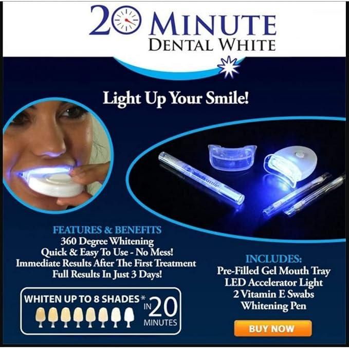 Teeth Whitening Kit - 2nd Gen | Includes 3x Teeth Whitening Pen, Whitening Device, PVC Shade Card, & Mouth Tray | Blue LED Technology & Advanced PAP Formulation | Handsfree & Easy to Use