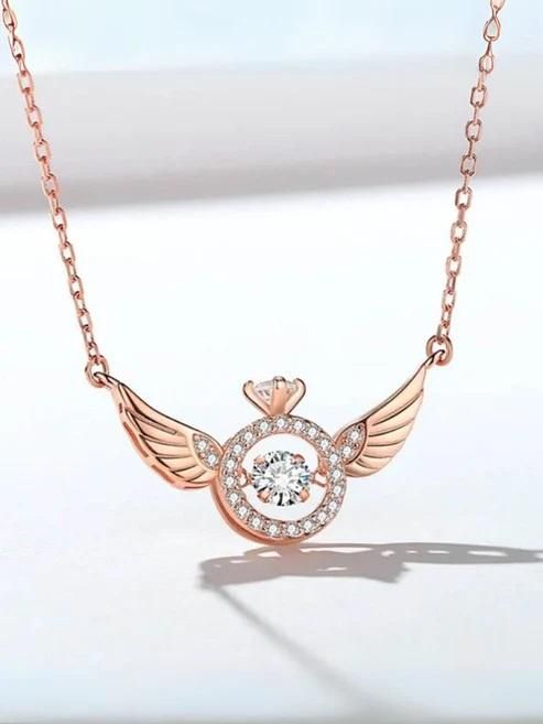Premium Rose Gold Angel Wings Pendant Chain