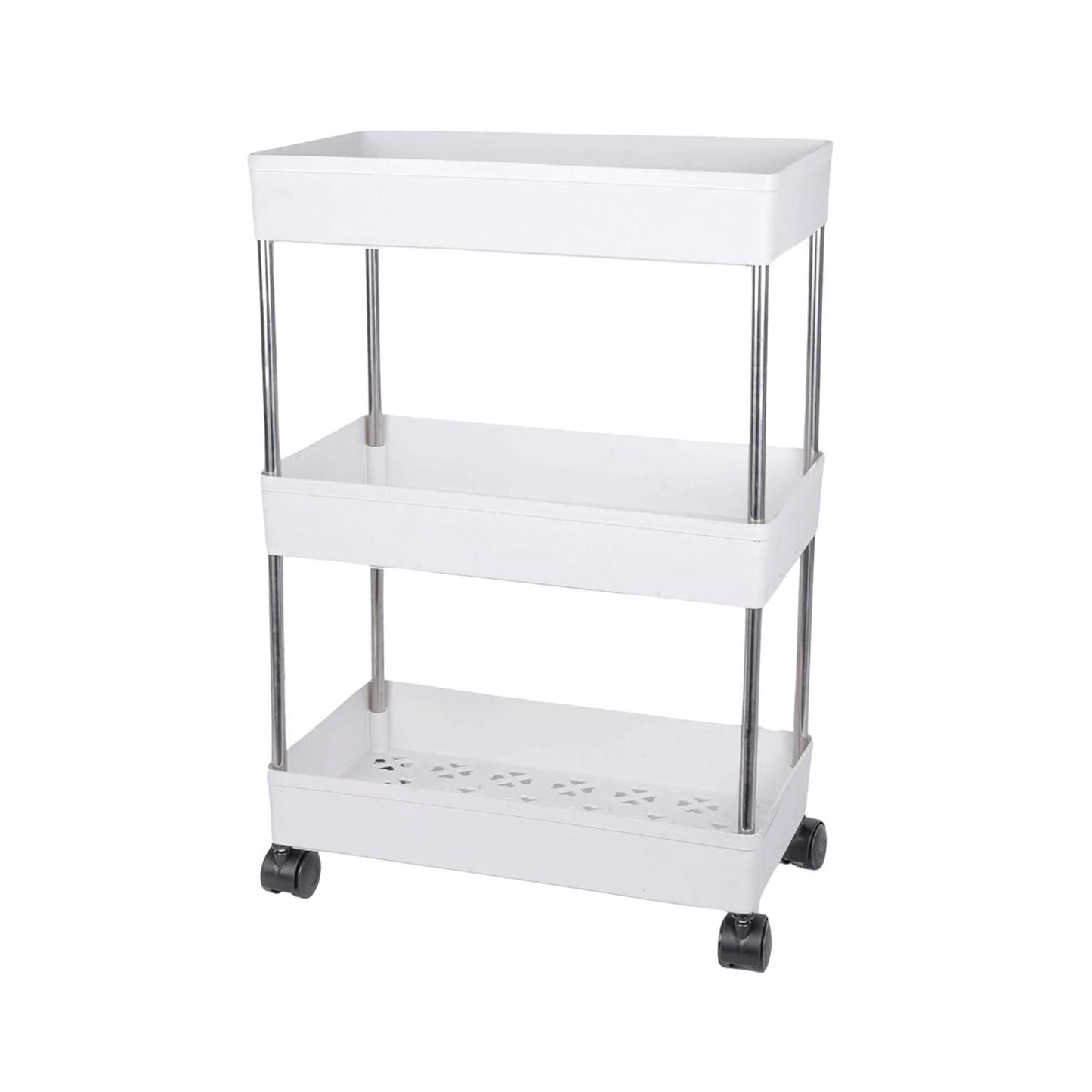 Heavy-Duty Multipurpose Storage Organizer Slim Rack Shelf With Wheels