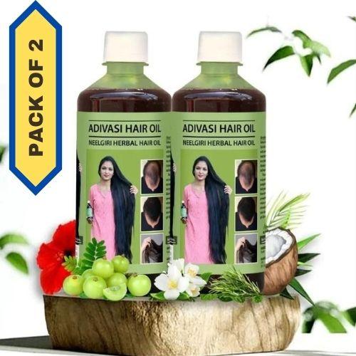 100% Pure Adivasi Neelgiri Herbal Hair Oil Buy 1 Get 1 Free Offer