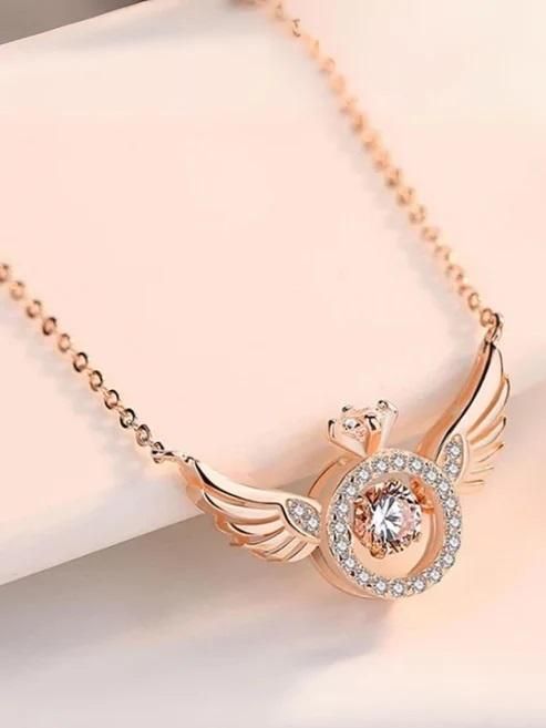 Premium Rose Gold Angel Wings Pendant Chain
