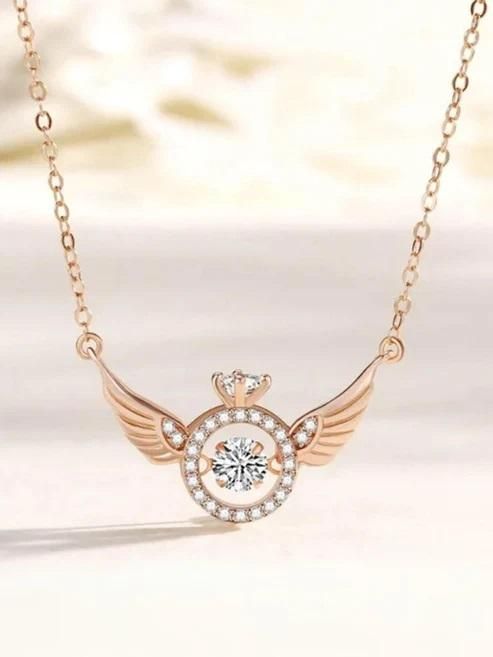 Premium Rose Gold Angel Wings Pendant Chain