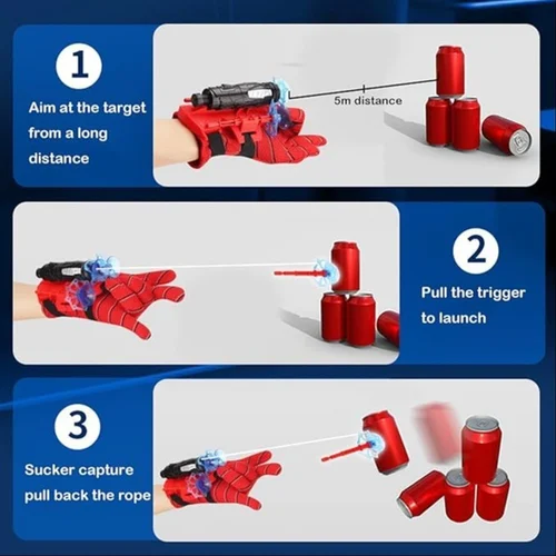 Spiderman Web Shooter Launcher Wrist Gloves Toy
